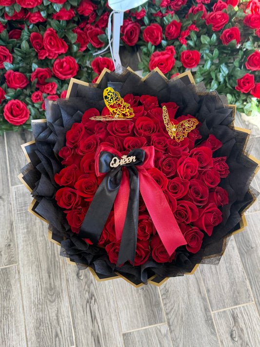 Ramo de 50 rosas rojas naturales,
