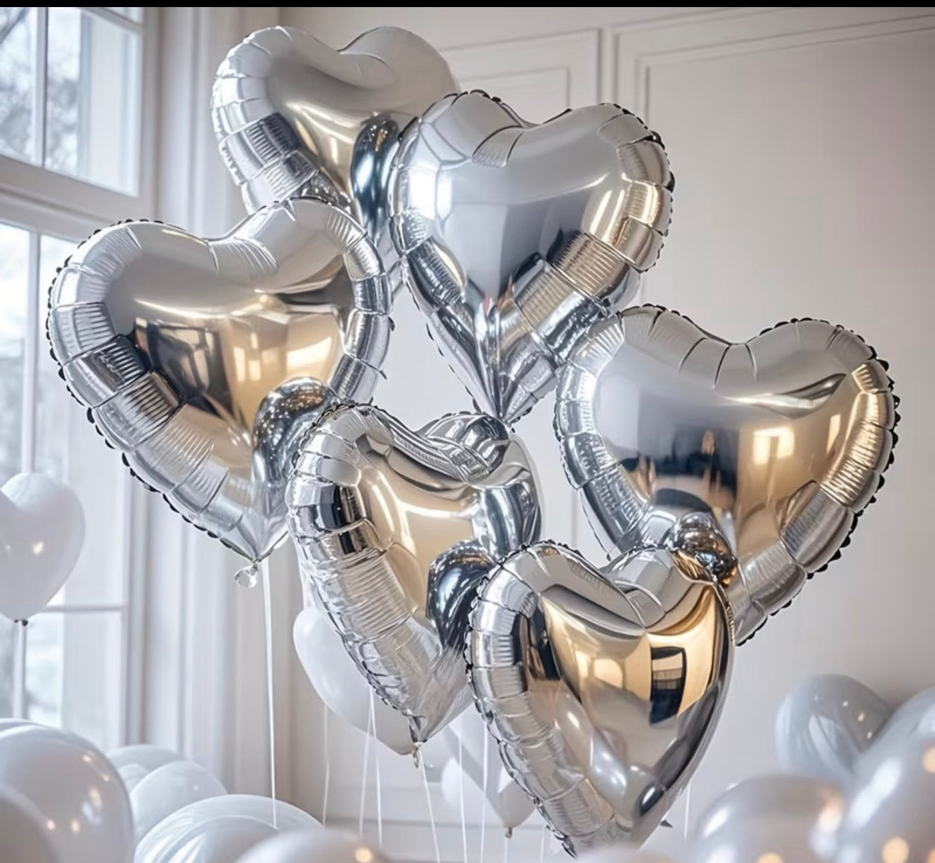 Globos de corazones con helio